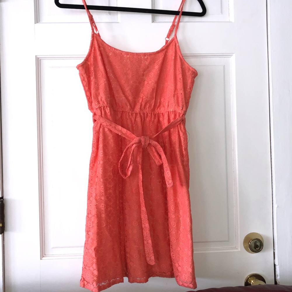 Coral floral sundress